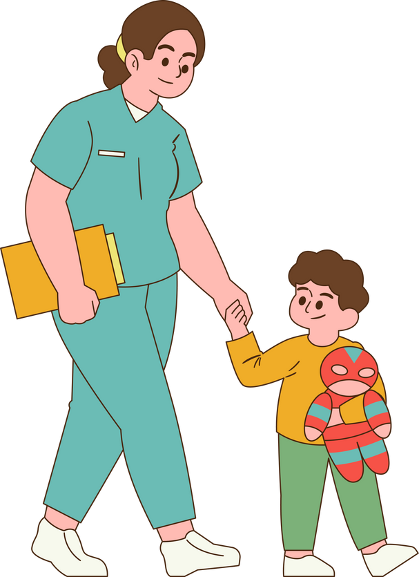 Nurse walking with Child